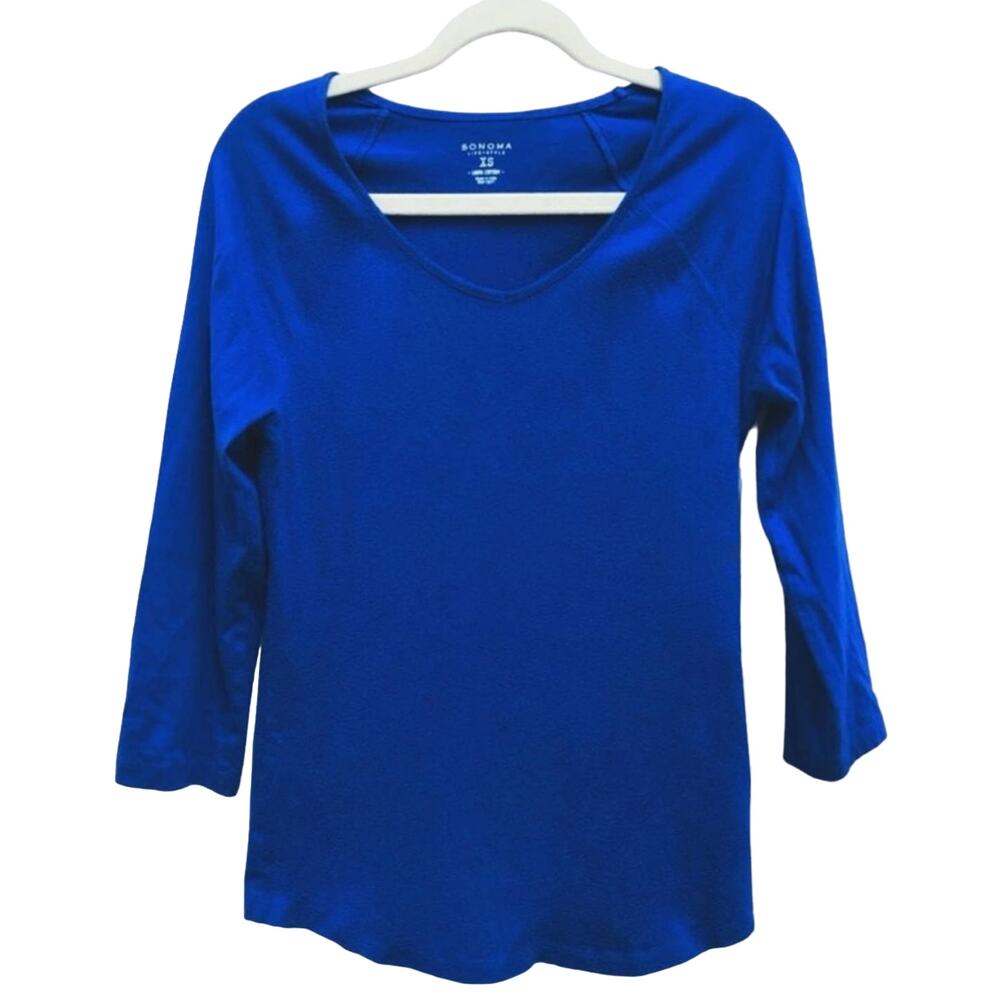 100% Cotton Sonoma Life + Style Blue Top